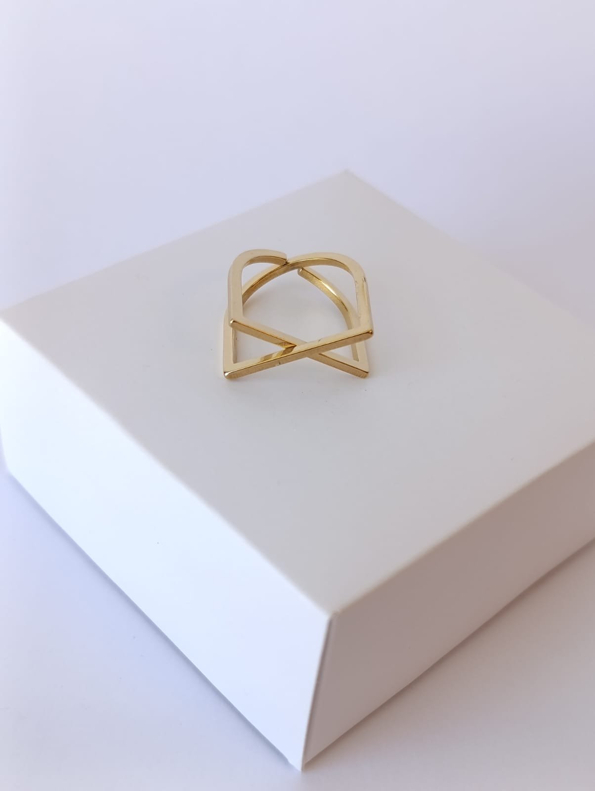 ANEL AÇO INOX DOURADO - X