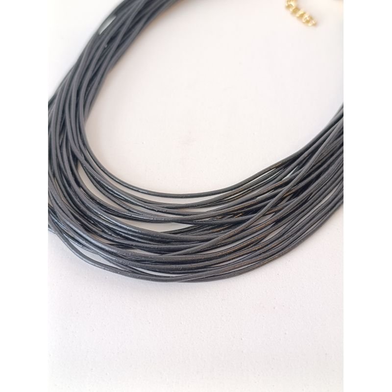 COLAR PRETO MULTIFIOS COURINO - JLNO